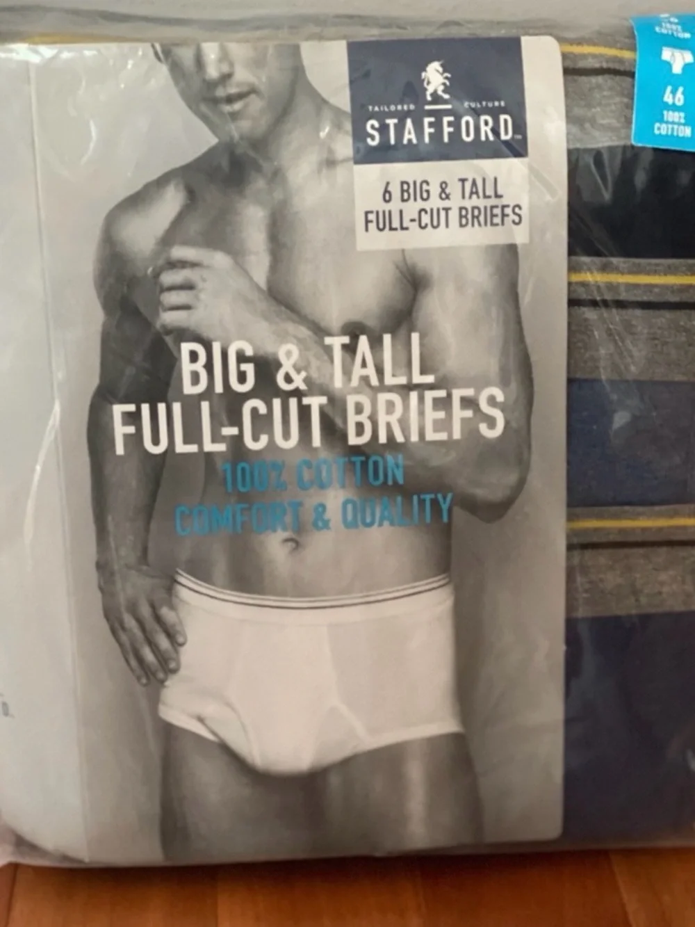 Stafford Big & Tall Full-Cut Briefs – Navy (6 Pack) - Size 46